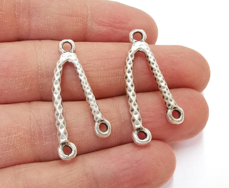 5 V Shape Charms Connector Antique Silver Plated Charms (36x17mm)  G21343