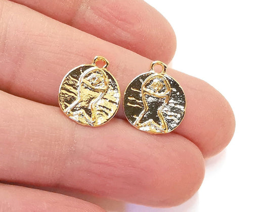 10 Fish Charm Shiny Gold Plated Charms (16x13mm) G21345