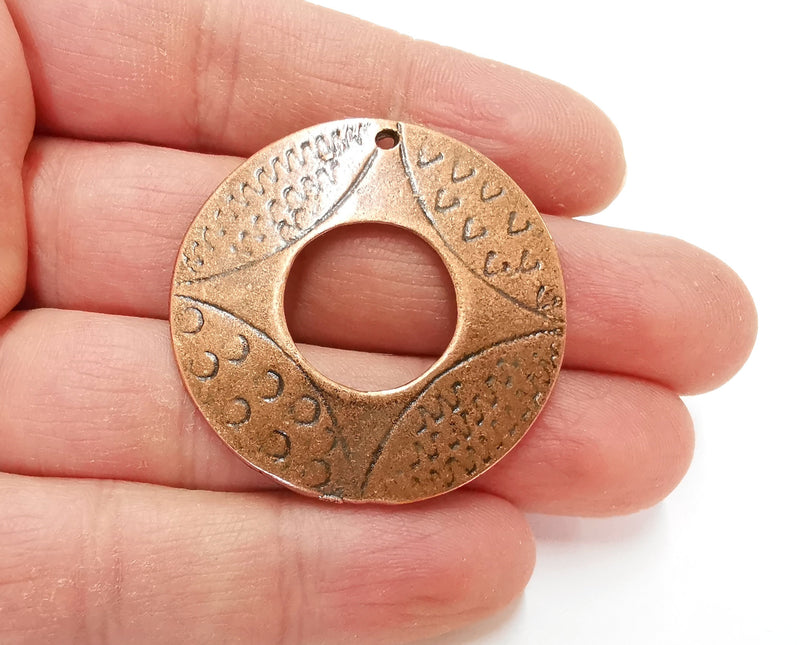 2 Copper Charms Antique Copper Plated Charms (42mm)  G21346