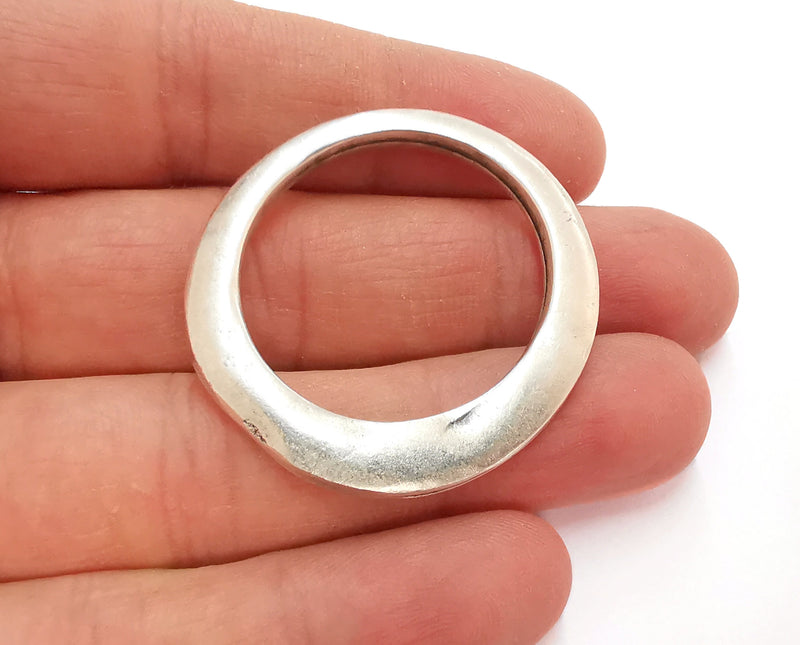 Circle Pendant Antique Silver Plated Pendant (40mm)  G21044