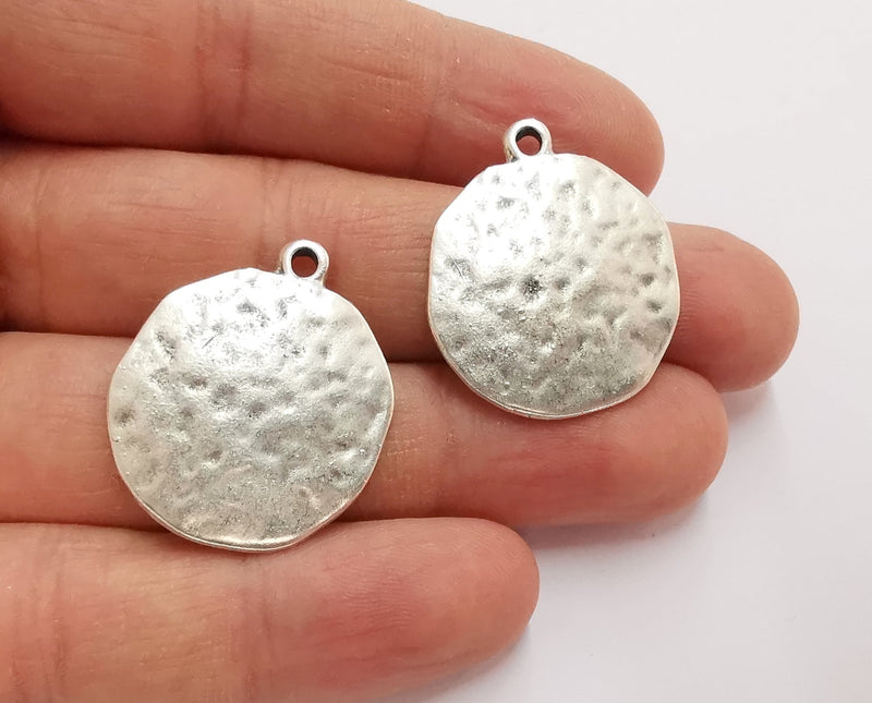 2 Silver Charms Antique Silver Plated Charms (30x25mm)  G21056