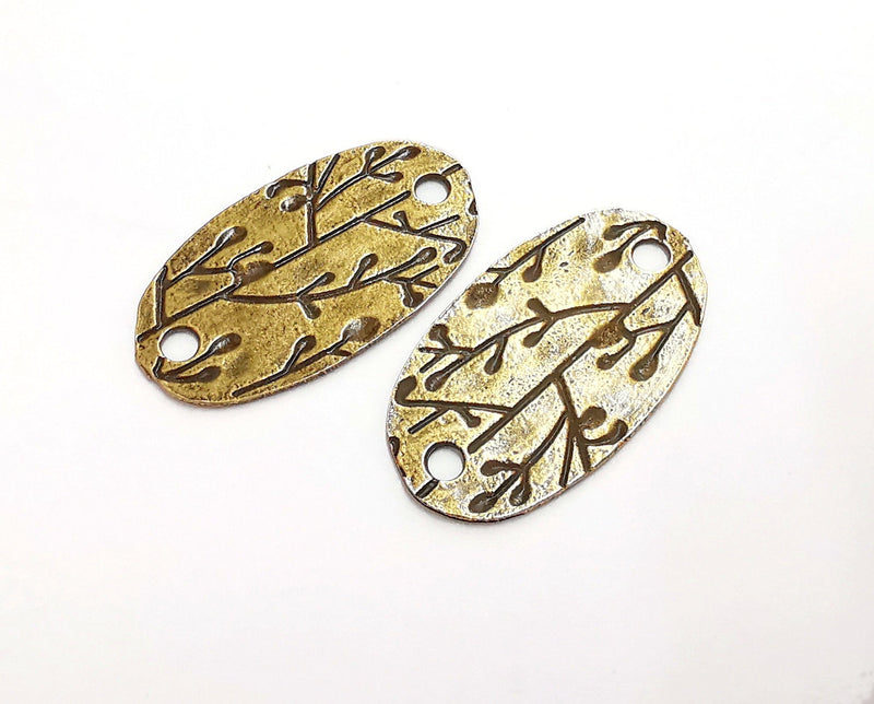 2 Antique Bronze Charm Connector Antique Bronze Plated Charm (36x20mm) G21061