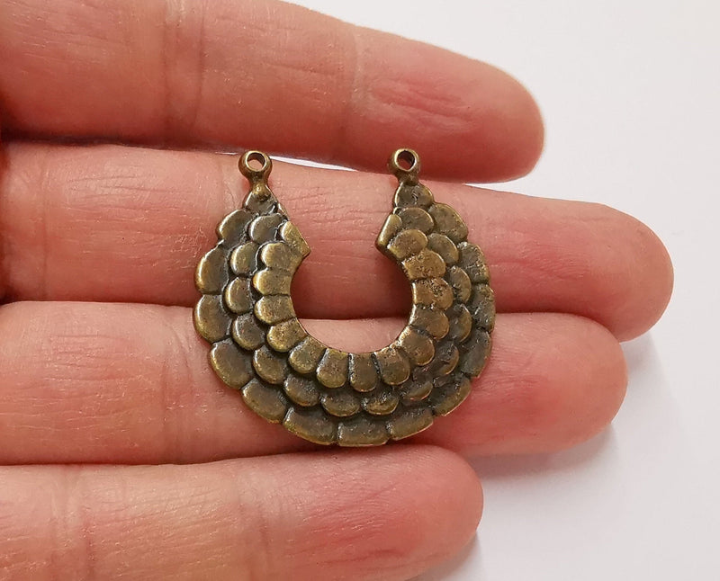 2 Antique Bronze Charm Antique Bronze Plated Charm (35x34mm) G21359
