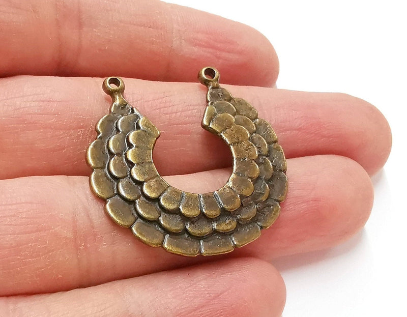 2 Antique Bronze Charm Antique Bronze Plated Charm (35x34mm) G21359