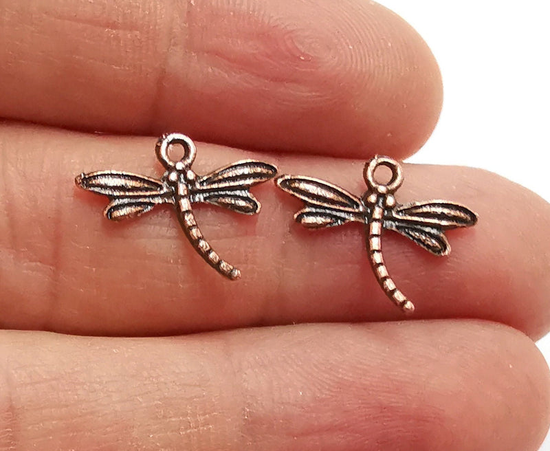 20 Dragonfly Charms Antique Copper Plated Charms (18x14mm)  G21066