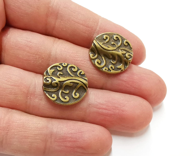 2 Antique Bronze Charms Antique Bronze Plated Charms (20mm)  G21363