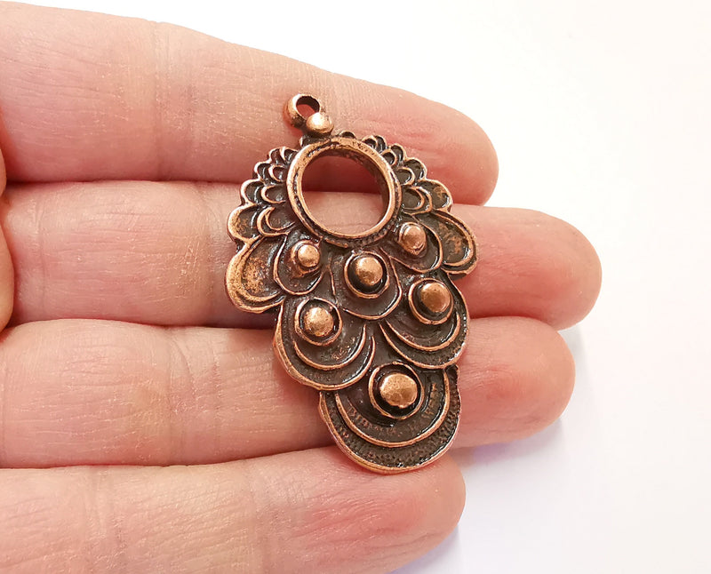 2 Antique Copper Charms Antique Copper Plated Charms (49x34mm)  G21368