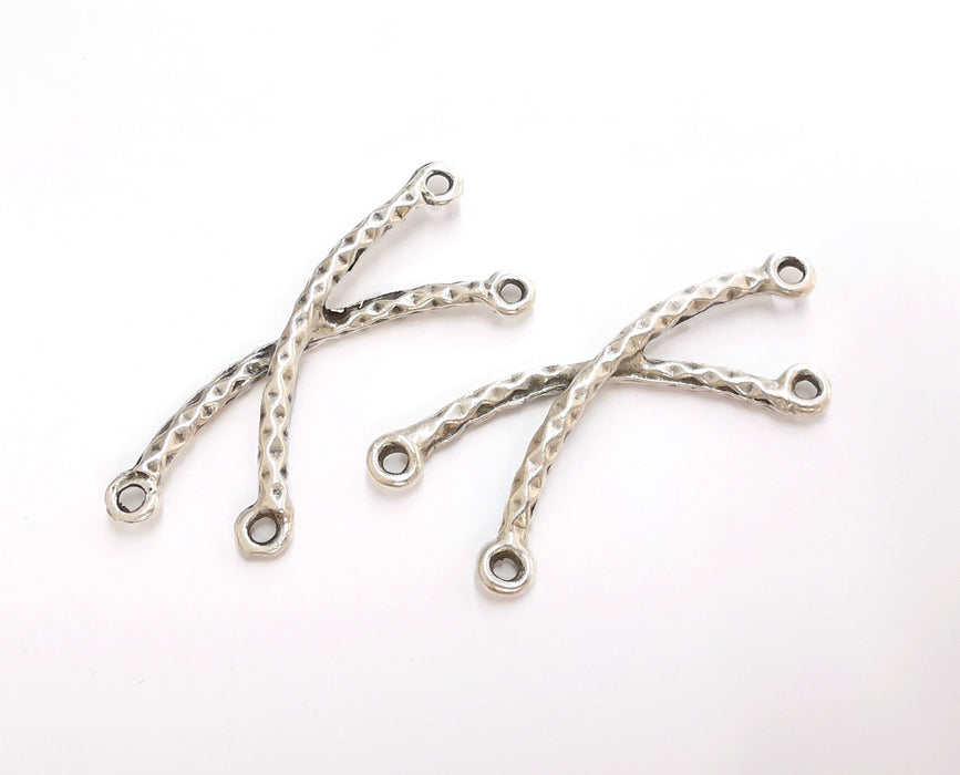 4 Sticks Charms Connector Antique Silver Plated Charms (50mm)  G21087