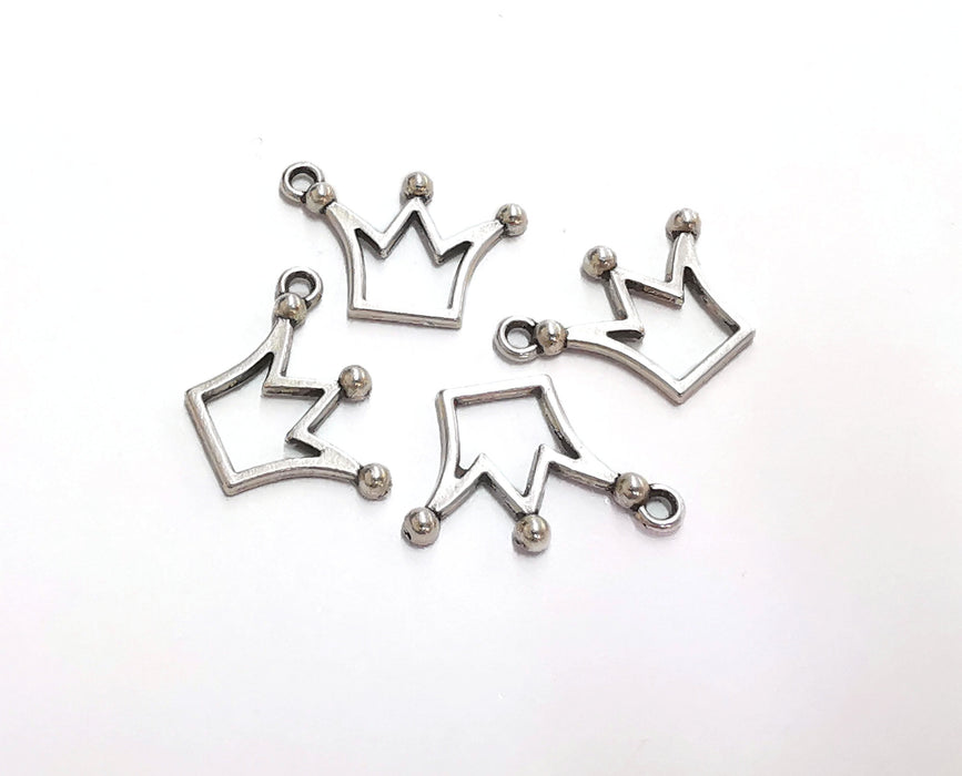 10 Crown Charms Antique Silver Plated Charms (19x13mm)  G21112