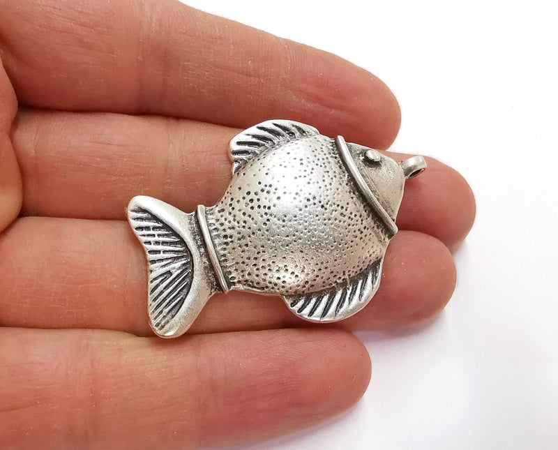 Fish Charms Antique Silver Plated Charms (54x34mm)  G21122