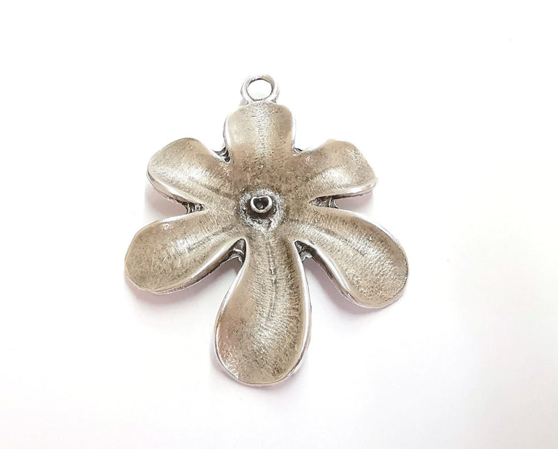 Flowers Pendant Antique Silver Plated Pendant (59x46mm)  G21123