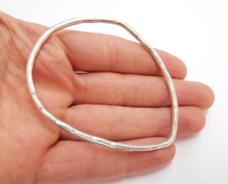 Hammered Drop Findings Antique Silver Plated Findings (86x68mm)  G21128