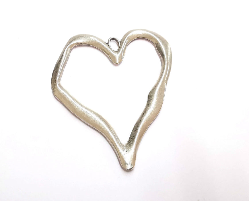 Heart Pendant Antique Silver Plated Pendant (87x68mm)  G21133