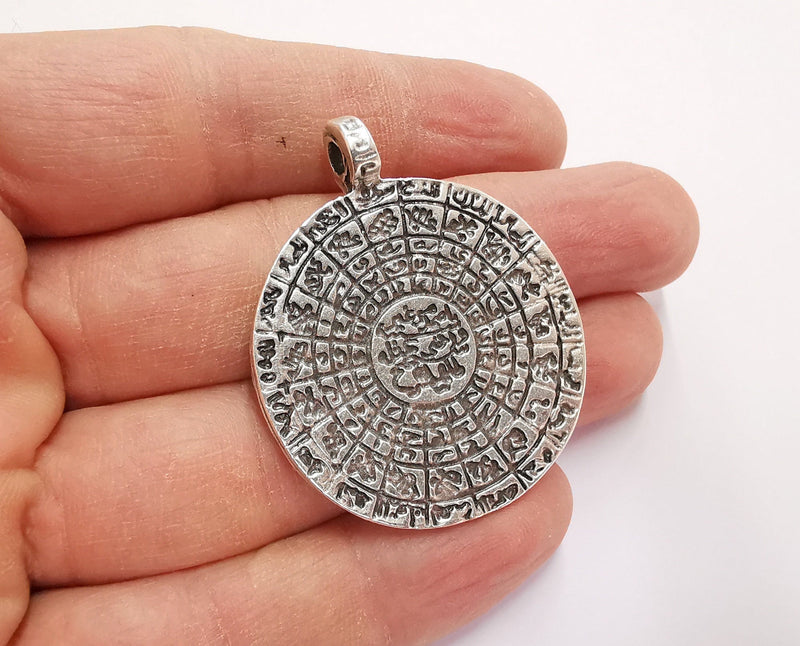 Silver Pendant Antique Silver Plated Pendant (47x38mm)  G21136