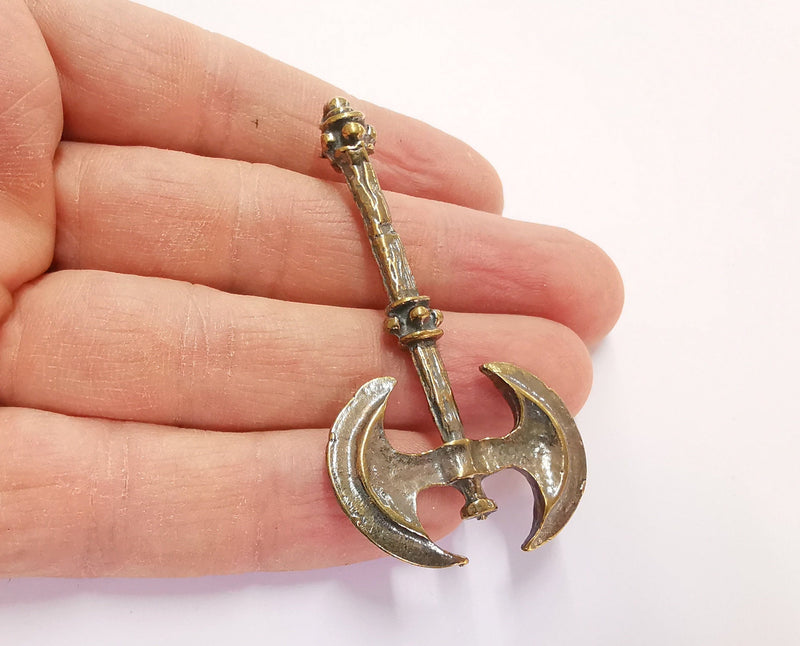 Axe Pendant Antique Bronze Plated Pendant (66x33mm)  G21149