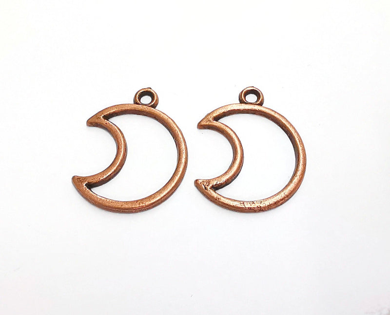 5 Moon Charms Antique Copper Plated Charms (26x20mm)  G21158