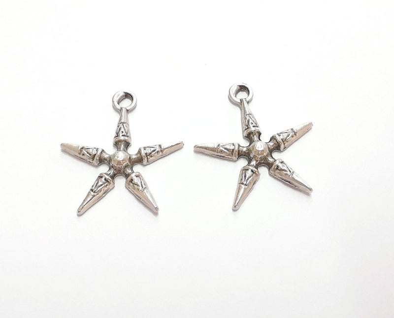 4 Silver Charms Antique Silver Plated Charms (28x25mm)  G26602