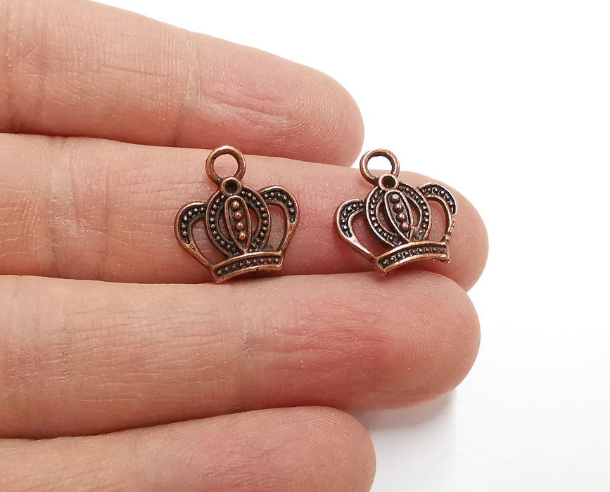 10 Crown Charms Antique Copper Plated Charms (16x15mm)  G21401