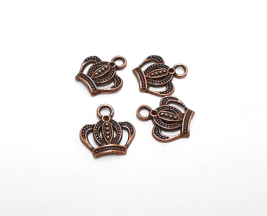 10 Crown Charms Antique Copper Plated Charms (16x15mm)  G21401