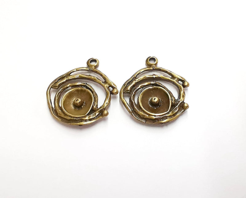 2 Antique Bronze Charms Antique Bronze Plated Charms (32x27mm)  G21180