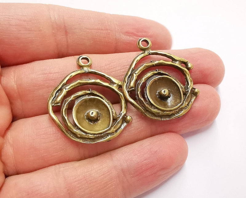 2 Antique Bronze Charms Antique Bronze Plated Charms (32x27mm)  G21180