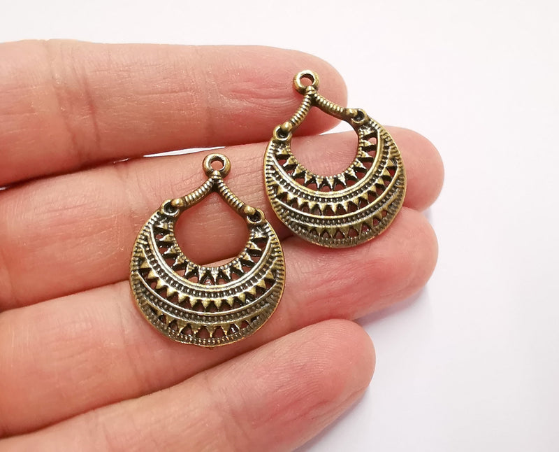 2 Antique Bronze Charms Antique Bronze Plated Charms (31x24mm)  G21181