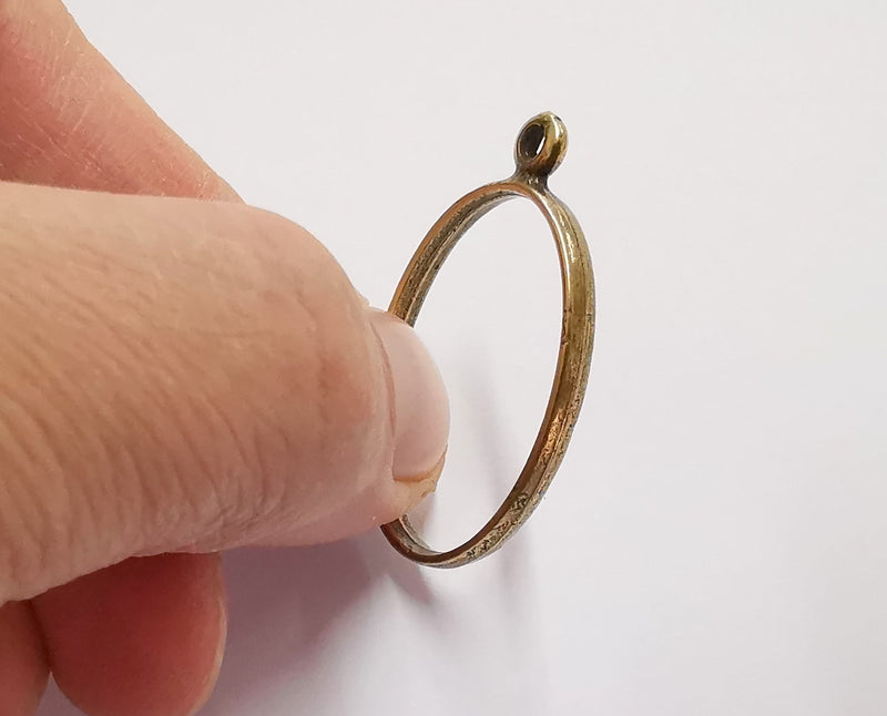 4 Oval Bezel Charms Antique Bronze Plated Charms (39x23mm) G21188