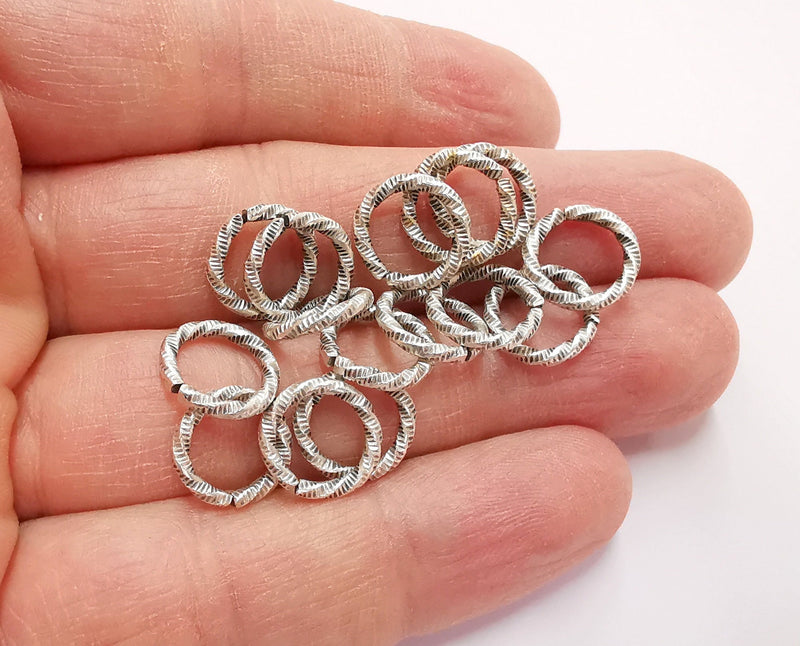 20 Jump Rings Findings Connector Antique Silver Plated Jump Ring Open Link (12mm) G21192