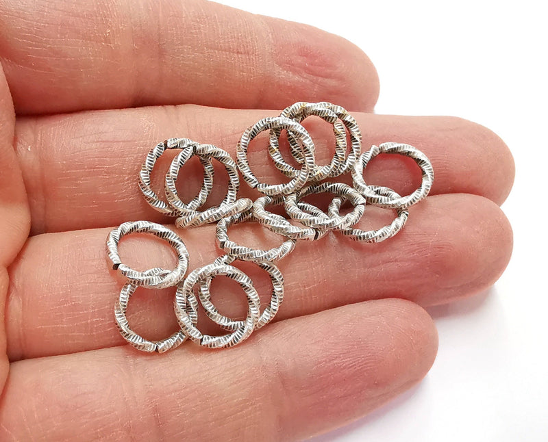 20 Jump Rings Findings Connector Antique Silver Plated Jump Ring Open Link (12mm) G21192