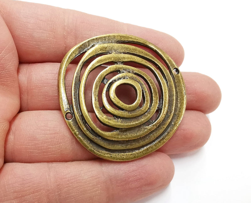 2 Antique Bronze Charms Connector Antique Bronze Plated Charms (48x47mm)  G21407