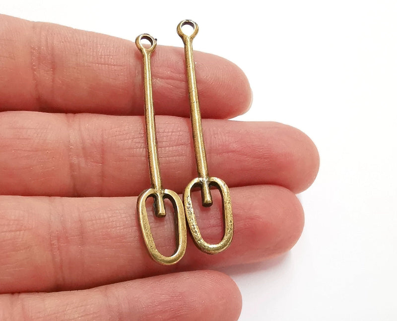 4 Antique Bronze Charms Antique Bronze Plated Charms (53x10mm)  G21412