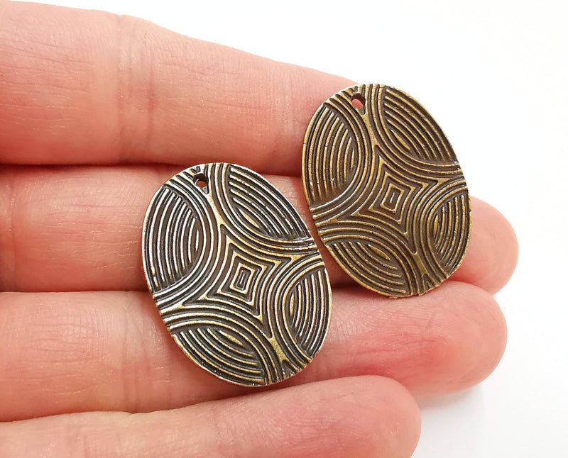 2 Antique Bronze Charms Antique Bronze Plated Charms (32x25mm) G24183