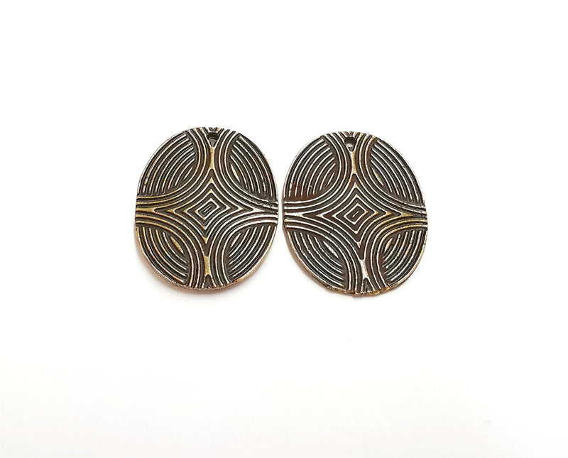 2 Antique Bronze Charms Antique Bronze Plated Charms (32x25mm) G24183