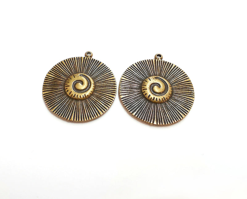 2 Antique Bronze Charms Antique Bronze Plated Charms (34x32mm)  G21419