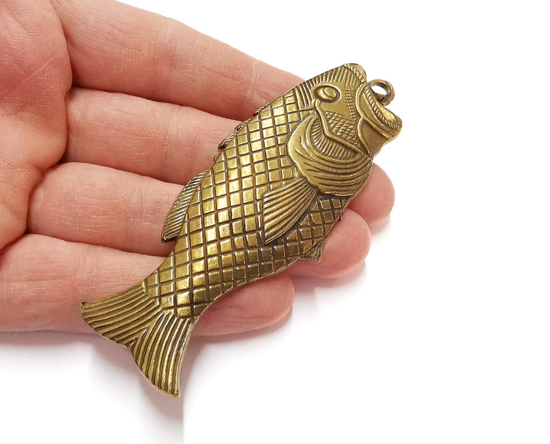 Fish Pendant Antique Bronze Plated Pendant (94x34mm)  G21214