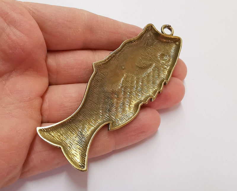 Fish Pendant Antique Bronze Plated Pendant (94x34mm)  G21214