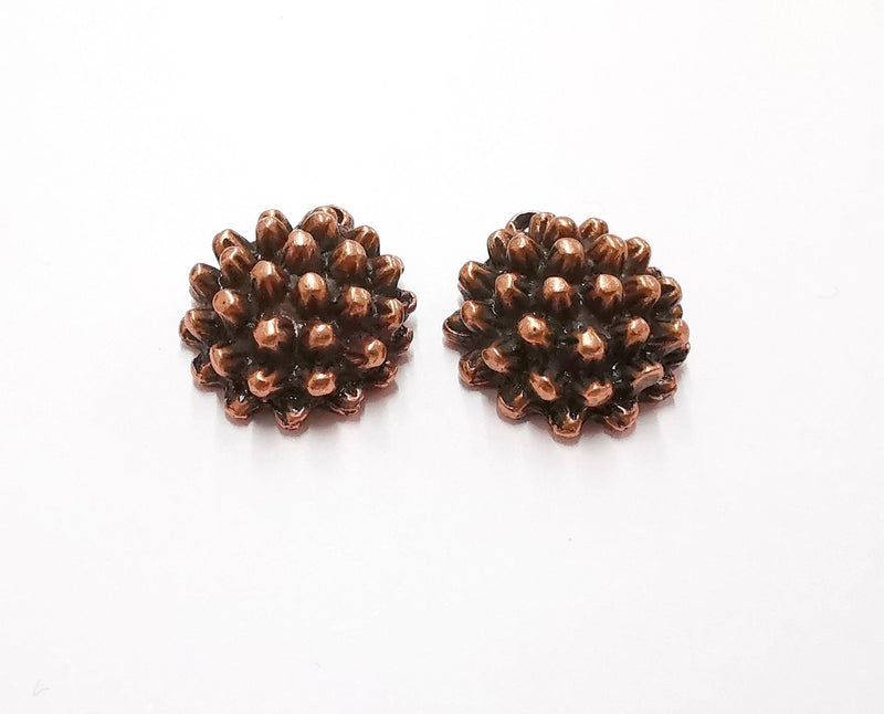 2 Cambered Charms Antique Copper Plated Charms (24x20mm)  G13379