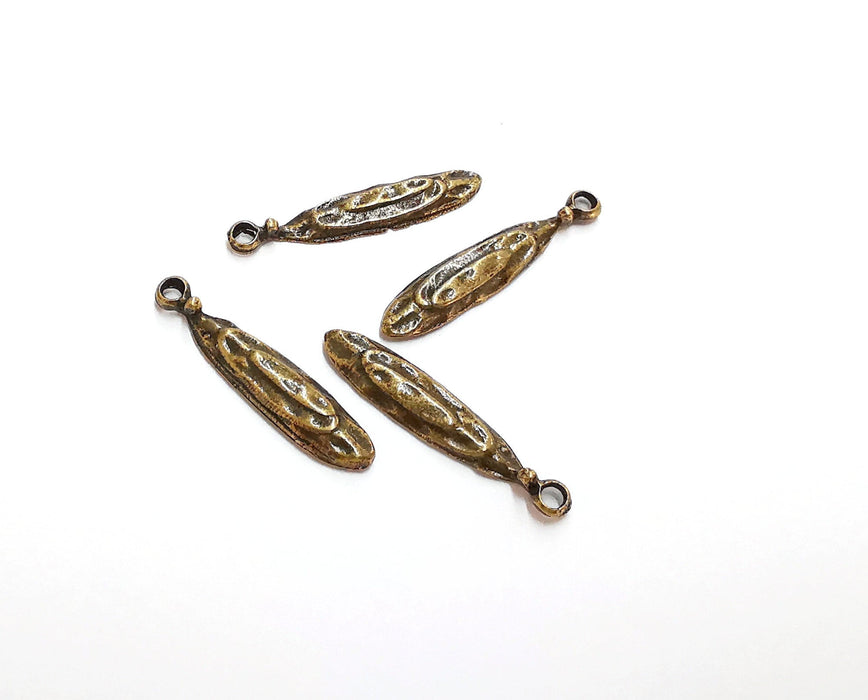 10 Antique Bronze Charms Antique Bronze Plated Charms (28x6mm)  G21425