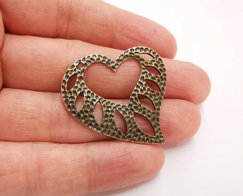 2 Antique Bronze Charms Antique Bronze Plated Charms (38x35mm)  G21427
