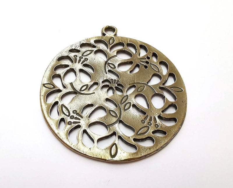 Flowers Pendant Antique Bronze Plated Pendant (82x73mm)  G21218