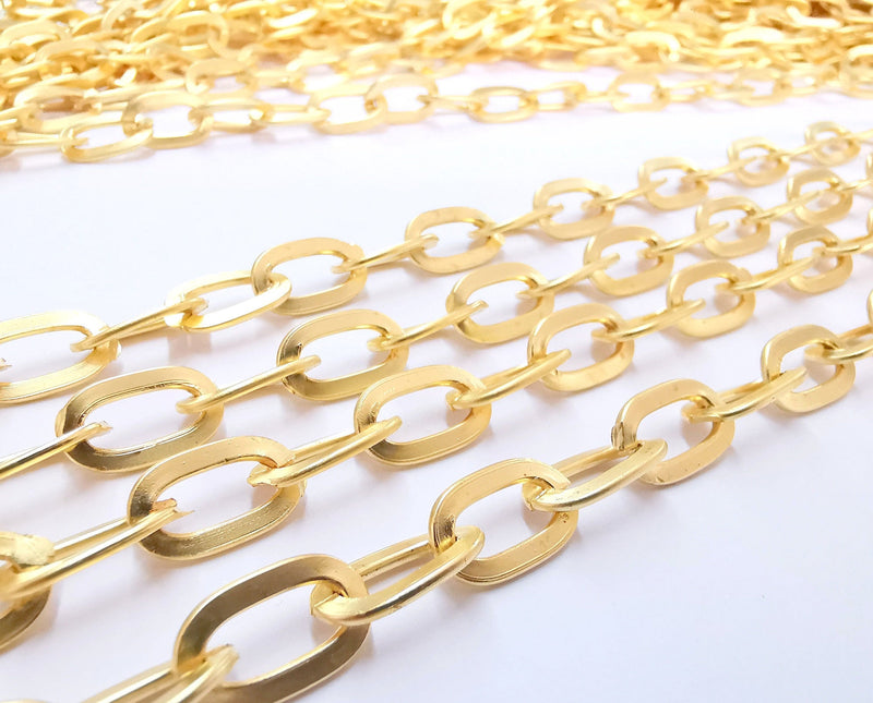 Gold Plated Cable Large Chain 1 Meter - 3.3 Feet  (15.5x9.2 mm)  G21258