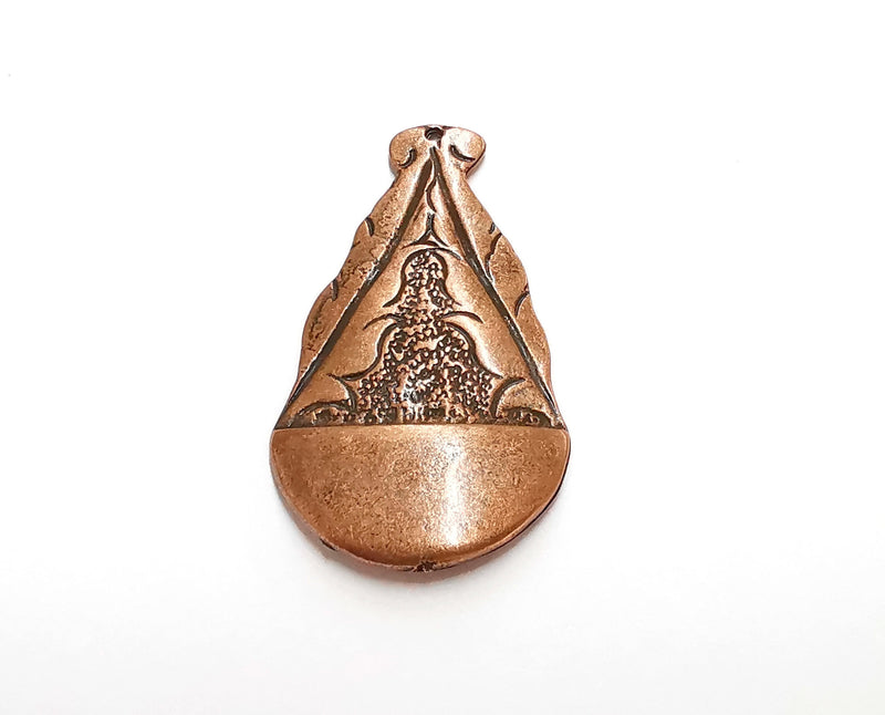 2 Copper Charms Antique Copper Plated Charms (45x25mm)  G21270