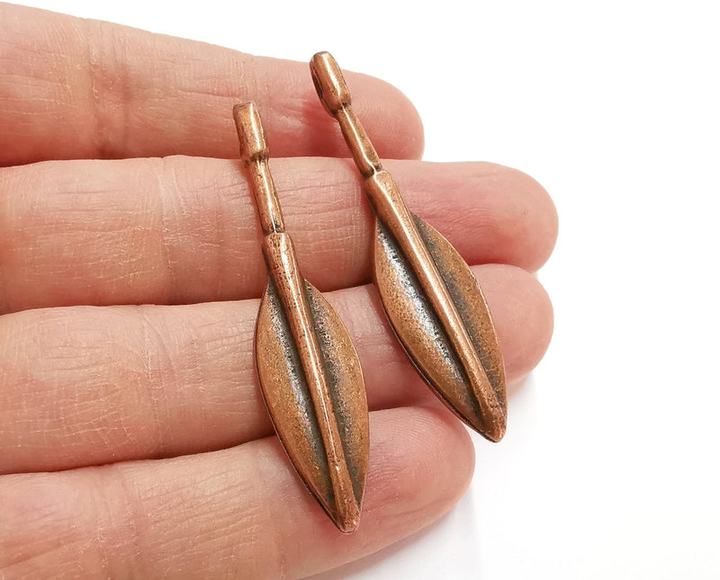 2 Antique Copper Pendant Antique Copper Plated Pendant (57x12mm)  G21271