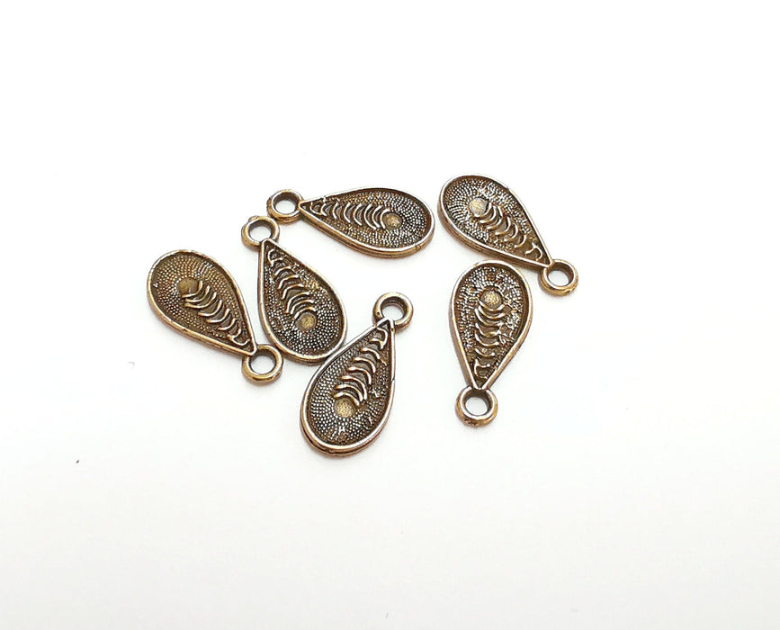 10 Drop Charms Antique Bronze Plated Charms (20x9mm)  G21432