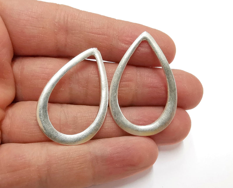4 Drop Findings Antique Silver Plated Findings (40x27mm)  G21285