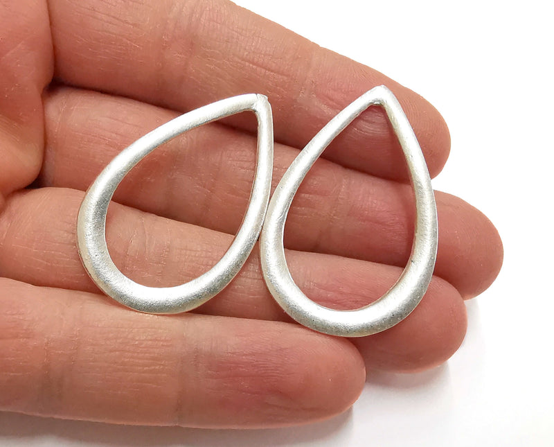 4 Drop Findings Antique Silver Plated Findings (40x27mm)  G21285