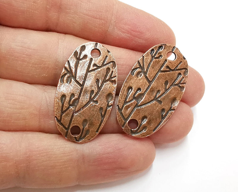 2 Antique Copper Charm Connector Antique Copper Plated Charm (36x20mm) G21289