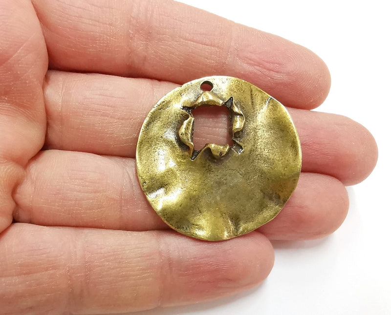 2 Antique Bronze Charms Antique Bronze Plated Charms (37mm)  G21295