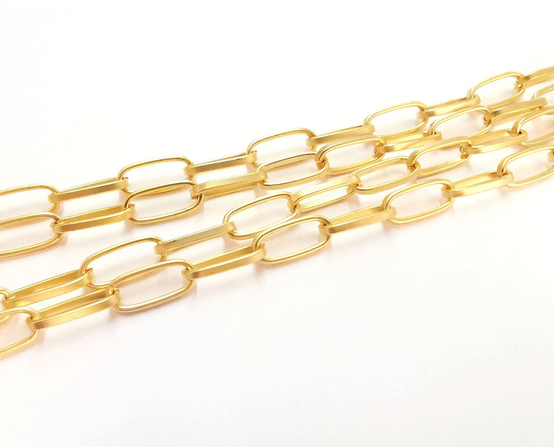 Gold Plated Oval Cable Large Chain 1 Meter - 3.3 Feet  (19.5x8.5 mm)  G21322