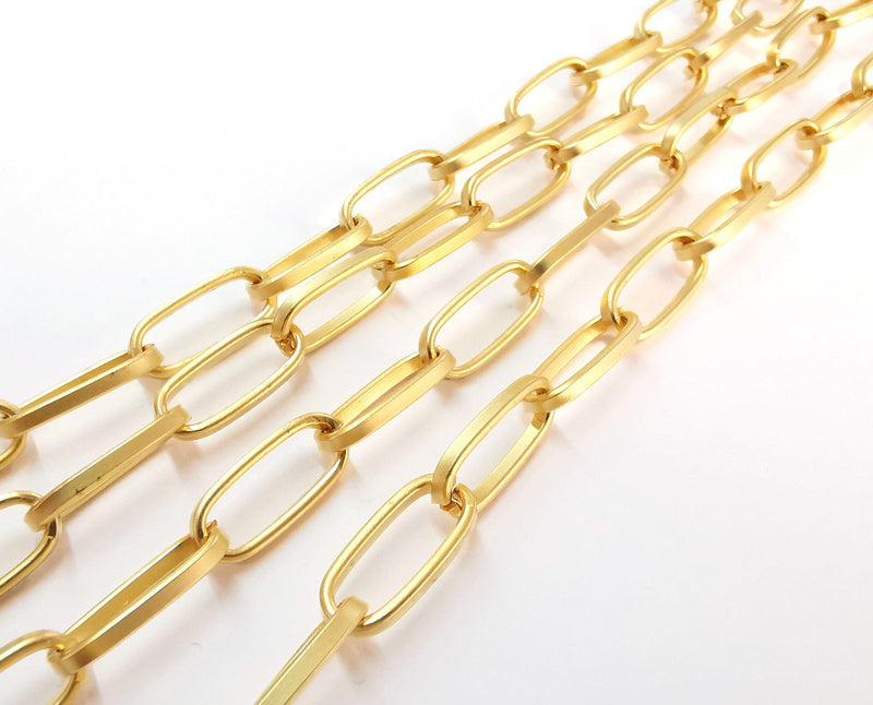 Gold Plated Oval Cable Large Chain 1 Meter - 3.3 Feet  (19.5x8.5 mm)  G21322